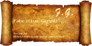 Fabricius Gergő névjegykártya